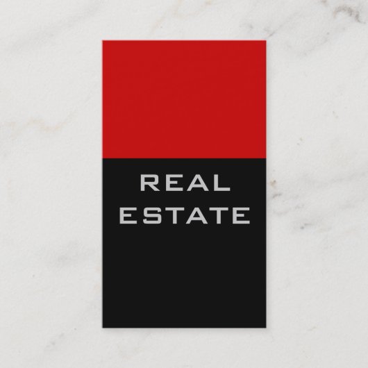 Trendy Chic Black Red Striped Agent Visitekaartje (Voorkant)