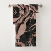 Trendy Chic Black Rose Gold Marble Bad Handdoek (Insitu)
