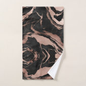 Trendy Chic Black Rose Gold Marble Bad Handdoek (Handdoek)