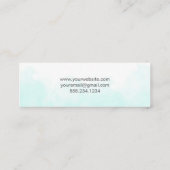 Trendy Chic Blauwgroen Waterverf Arrow Hipster Mini Visitekaartje (Achterkant)