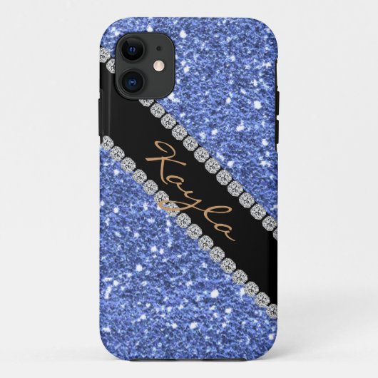 TRENDY CHIC BLUE CRYSTAL BLOK I phone 5 HOESJE (Achterkant)