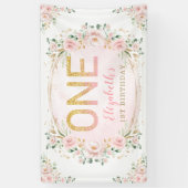 Trendy Chic Blush Gold Pink Floral 1 oktober Spandoek (Verticaal)