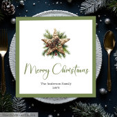 Trendy Chic Boho Christmas Tree in Botanical Style Servet