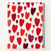 Trendy Chic BOHO Red Hearts Onderwerp Notitieboek (Achterkant)