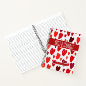 Trendy Chic BOHO Red Hearts Onderwerp Notitieboek (Binnen)