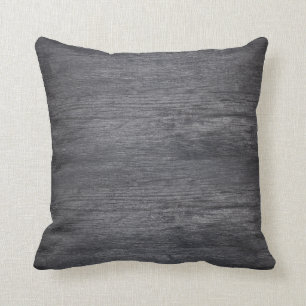 Trendy Chic Charcoal Wood Textured Kussen