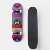 Trendy Chic Chevron Strepen Patroon #5 Skateboard (Voorkant)