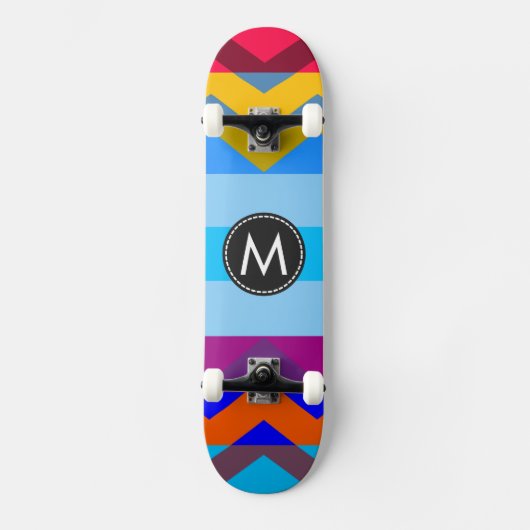 Trendy Chic Chevron Strepen Patroon #6 Skateboard (Voorkant)