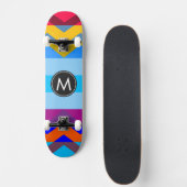 Trendy Chic Chevron Strepen Patroon #6 Skateboard (Voorkant)