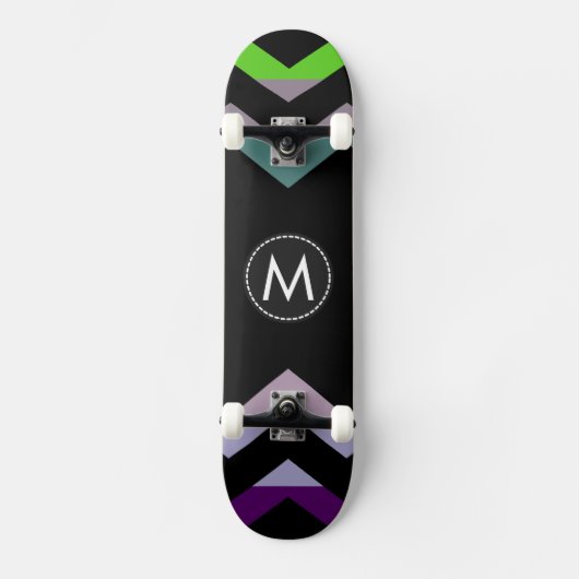 Trendy Chic Chevron Strepen Patroon #7 Skateboard (Voorkant)
