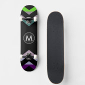 Trendy Chic Chevron Strepen Patroon #7 Skateboard (Voorkant)