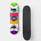 Trendy Chic Chevron Strepen Patroon #8 Skateboard (Voorkant)