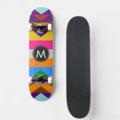 Trendy Chic Chevron Strepen Patroon Skateboard (Voorkant)