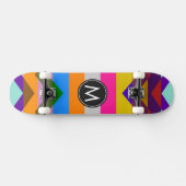 Trendy Chic Chevron Strepen Patroon Skateboard (Horizontaal)