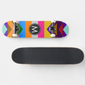 Trendy Chic Chevron Strepen Patroon Skateboard (Horizontaal)