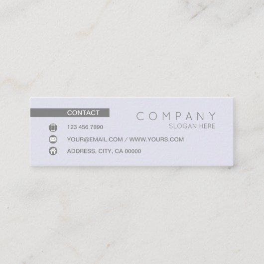 Trendy Chic Contemmodern Spruce Mini Visitekaartje (Achterkant)