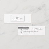 Trendy Chic Contemmodern White Mini Visitekaartje (Voorkant / Achterkant)
