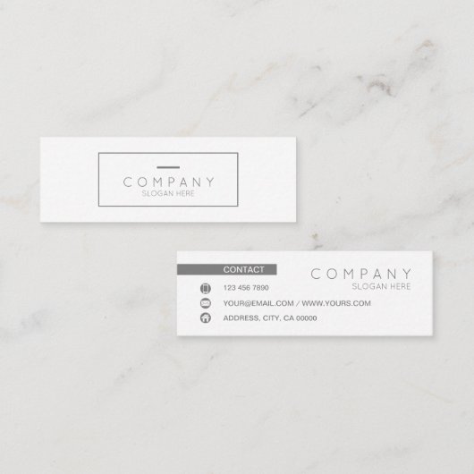Trendy Chic Contemmodern White Mini Visitekaartje (Voorkant / Achterkant)