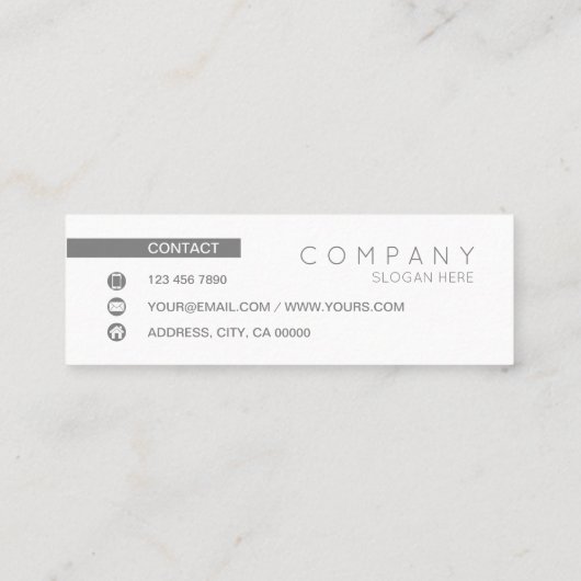 Trendy Chic Contemmodern White Mini Visitekaartje (Achterkant)
