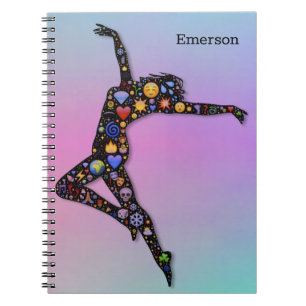 Trendy Chic Dancer on Modern Rainbow Colors Notitieboek