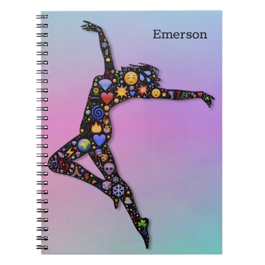 Trendy Chic Dancer on Modern Rainbow Colors Notitieboek (Voorkant)