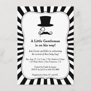 Trendy chic gentleman baby boy shower uitnodiging