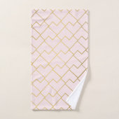 Trendy Chic Geometric Golden Blush Tegels Patroon Bad Handdoek (Handdoek)
