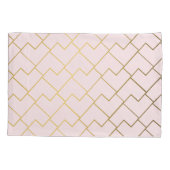 Trendy Chic Geometric Golden Blush Tegels Patroon Kussensloop (Achterkant)