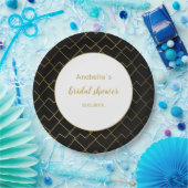 Trendy Chic Geometric Golden Blush Tegels Patroon Papieren Bordje (Feest)