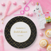 Trendy Chic Geometric Golden Blush Tegels Patroon Papieren Bordje (Feest)