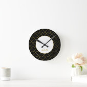 Trendy Chic Geometric Golden Blush Tiles Pattern Ronde Klok (Huis)