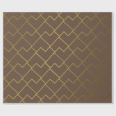 Trendy Chic Geometric Golden Brown Cadeaupapier (Vlak)