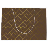 Trendy Chic Geometric Golden Brown Groot Cadeauzakje (Achterkant)