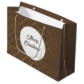 Trendy Chic Geometric Golden Brown Groot Cadeauzakje (Voorkant Gekanteld)
