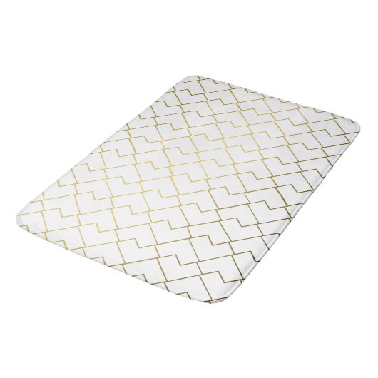 Trendy Chic Geometric Golden Tegels Pattern Bath M Badmat (Gekanteld)