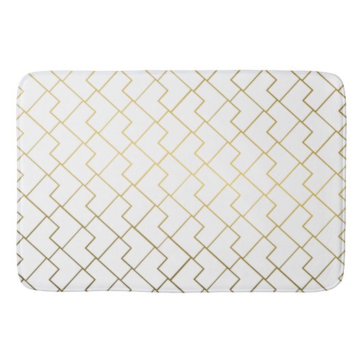Trendy Chic Geometric Golden Tegels Pattern Bath M Badmat (Voorkant)