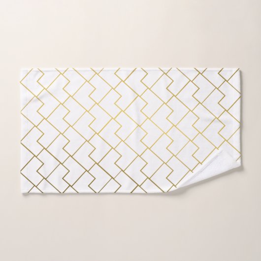 Trendy Chic Geometric Golden Tiles Pattern Bad Handdoek (Handdoek)