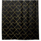 Trendy Chic Geometric Golden Tiles Pattern Shower Douchegordijn (Voorkant)