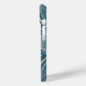 trendy chic geometric lines grijs blauwe neushoorn Case-Mate iPhone case (Achterkant / Links)