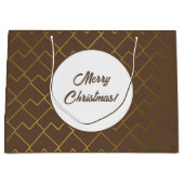 Trendy Chic Geometrisch Goudbruin Groot Cadeauzakje (Voorkant)