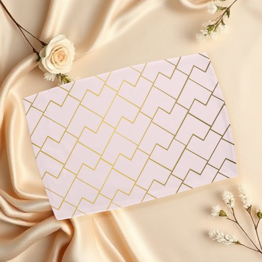 Trendy Chic Geometrisch Gouden Blush Tegels Patroo Kussensloop