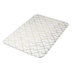 Trendy Chic Geometrisch Gouden Tegels Patroon Badk Badmat