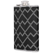 Trendy Chic Geometrisch Zwart en Wit Heupfles (Links)