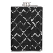Trendy Chic Geometrisch Zwart en Wit Heupfles (Achterkant)