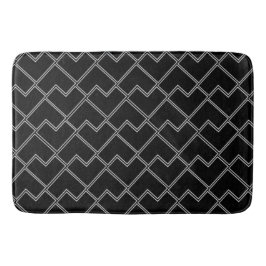Trendy Chic Geometrisch Zwart en Wit Patroon Badmat