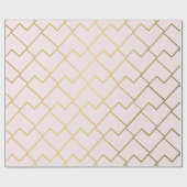 Trendy Chic Geometrische Gouden Blush Tegels Cadeaupapier (Vlak)