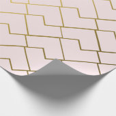 Trendy Chic Geometrische Gouden Blush Tegels Cadeaupapier (Hoek)