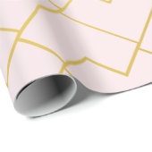 Trendy Chic Geometrische Gouden Blush Tegels Cadeaupapier (Rol Hoek)