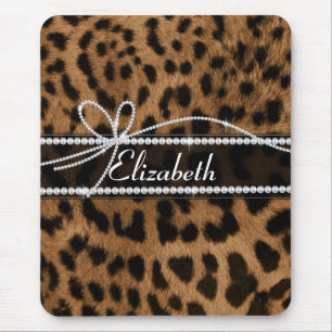 Trendy chic girly bruine leopard muismat