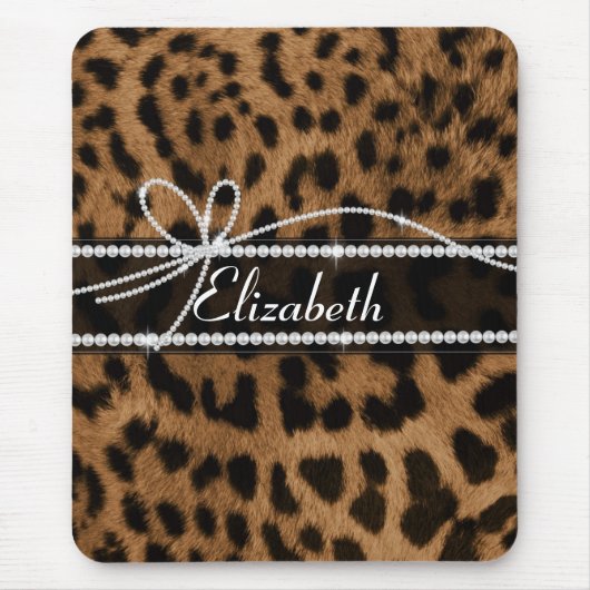 Trendy chic girly bruine leopard muismat (Voorkant)